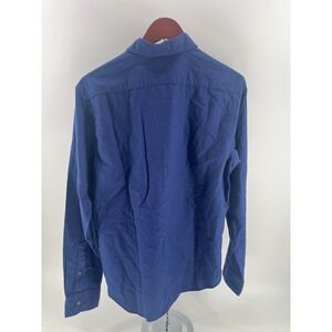 UNCLUCK IT Mens Long Sleeve Button Up Shirt Blue Cotton Casual Size Medium